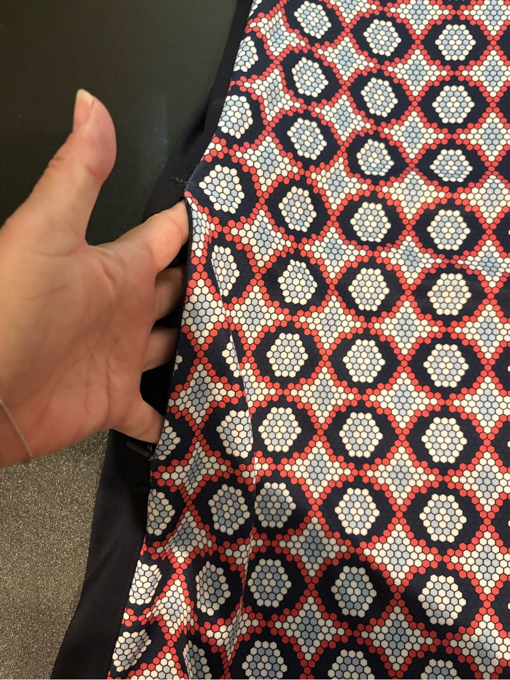Daily Sports Sleeveless Geometric Print golf casual Dress Red, Navy & White - Picture 7 of 8